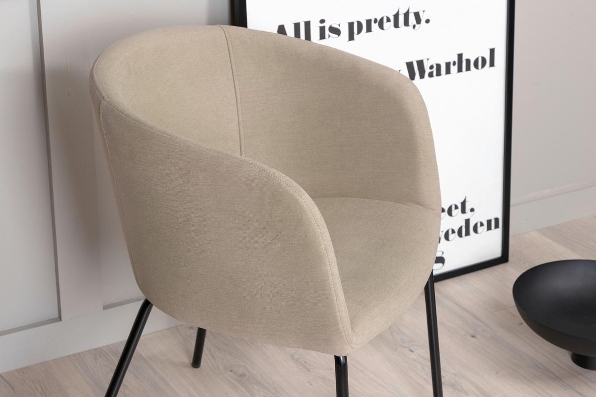 Stuhl Berit ca. 55x78x55 cm Beige - Beige/Schwarz, Design, Holz/Kunststoff (55/78/55cm) - Livetastic