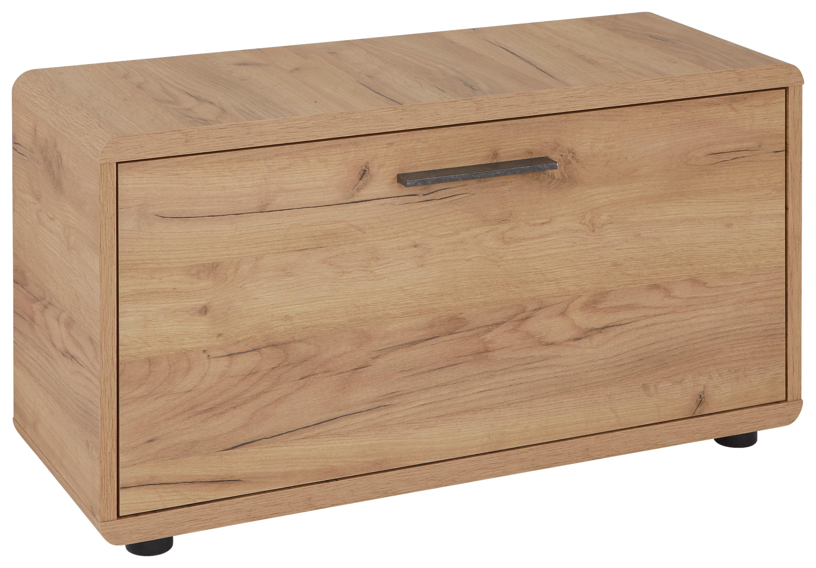 Klupa Za Predsoblje Fontana - boje hrasta/crna, Moderno, drvni materijal/plastika (84/46/32cm) - Modern Living