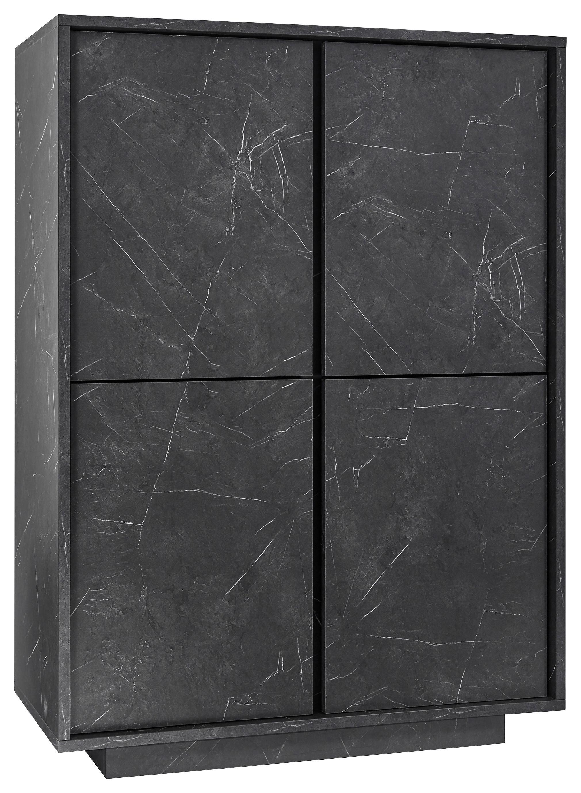 KOMODA WYSOKA CARRARA - antracytowy, Design, materiał drewnopochodny (92/145/43cm) - MID.YOU