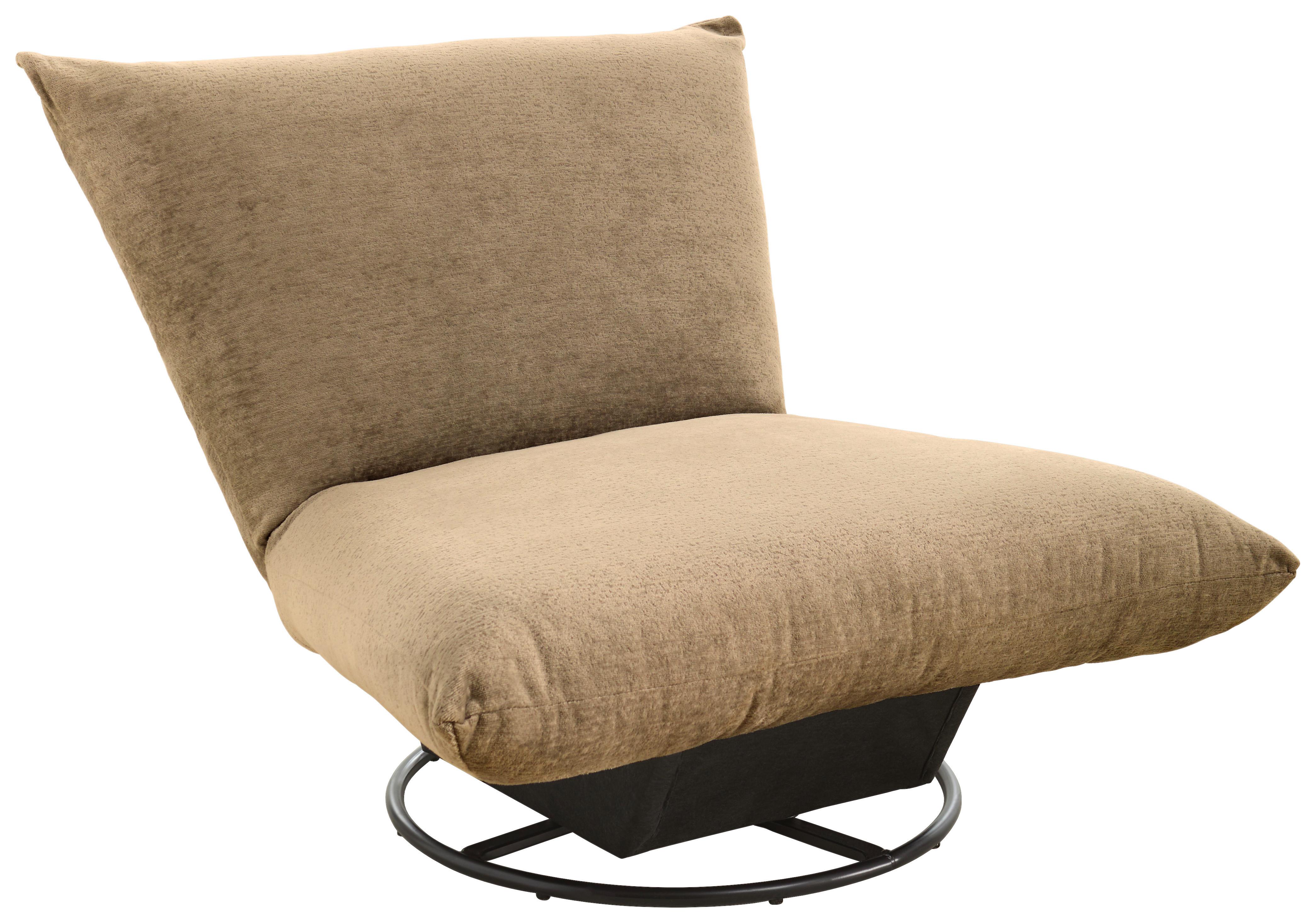 Relaxsessel Cremona Hellbraun - Hellbraun/Schwarz, Design, Textil/Metall (100/78/96cm) - Livetastic