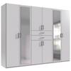 Drehtürenschrank Dillingen Weiss - Weiss/Schwarz, Konventionell, Glas/Holzwerkstoff (270/208/58cm) - Mömax