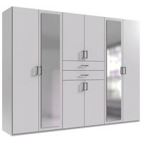Drehtürenschrank Dillingen Weiss - Weiss/Schwarz, Konventionell, Glas/Holzwerkstoff (270/208/58cm) - Mömax