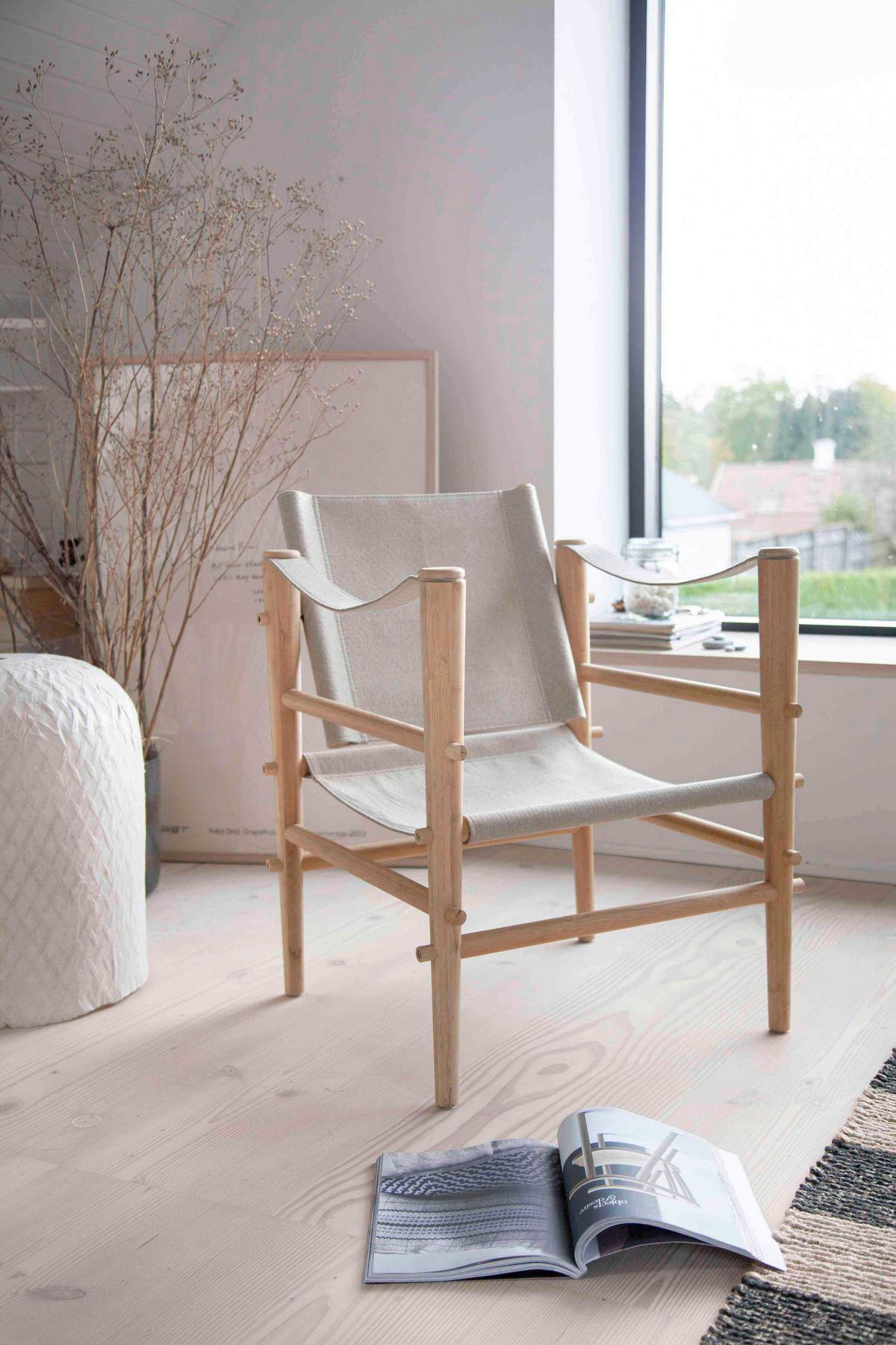 Loungesessel Safari - Beige/Naturfarben, Design, Holz (59/79/61cm) - MID.YOU