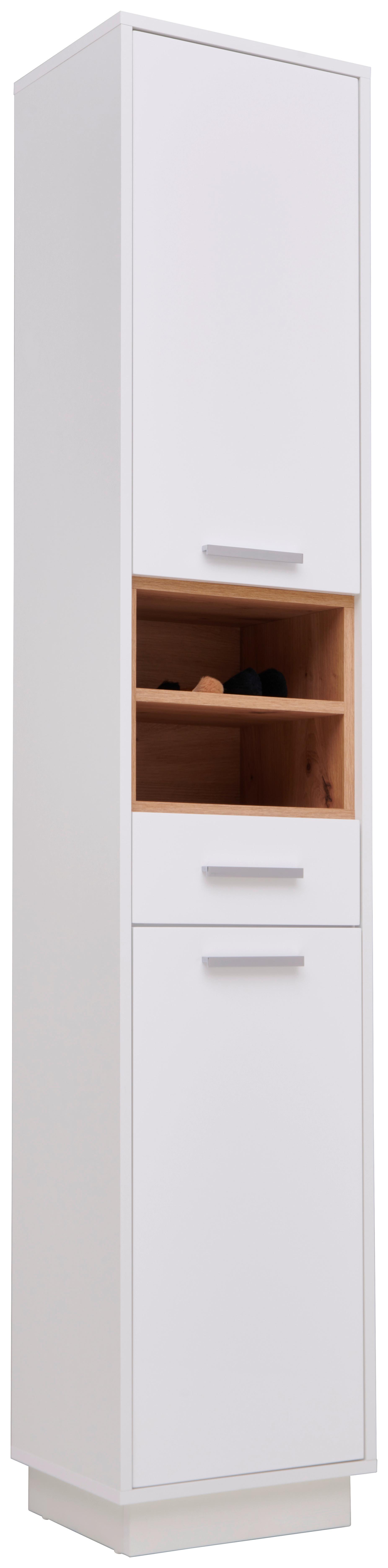 Visoki Element Milano - bijela/boje kroma, Moderno, drvni materijal/metal (38/190/30cm) - Mömax