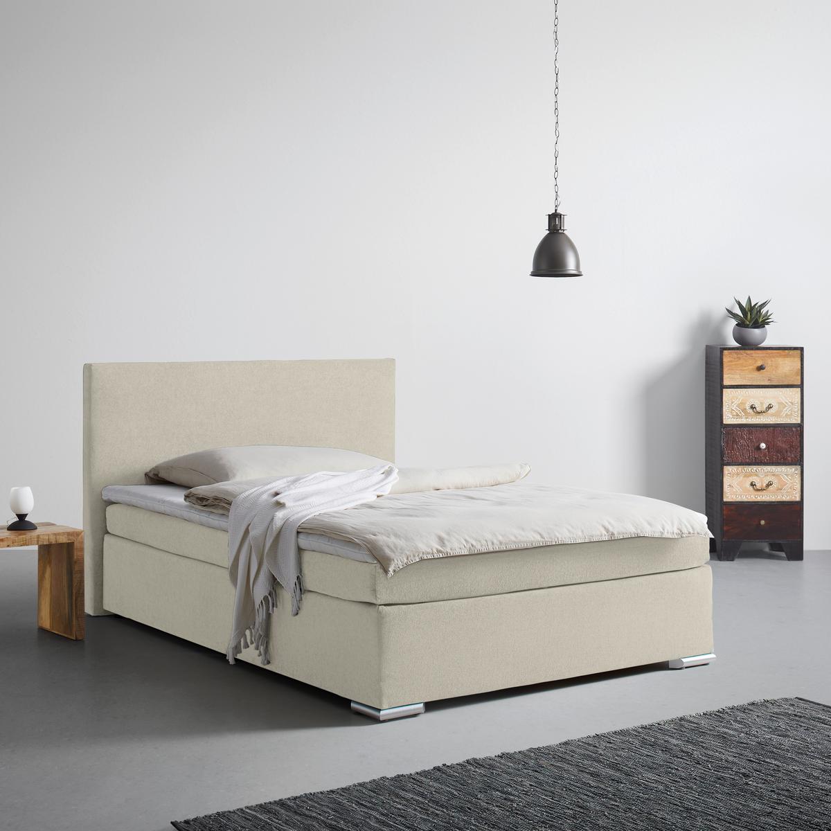 Boxspring Krevet Mira 2 - bež, Moderno, metal/tekstil (120/200cm) - Based