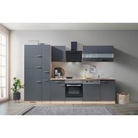 Küchenblock ECONOMY 310 Grau/Eiche B: ca. 310 cm - Eichefarben/Grau, Basics, Holzwerkstoff (310cm) - Respekta