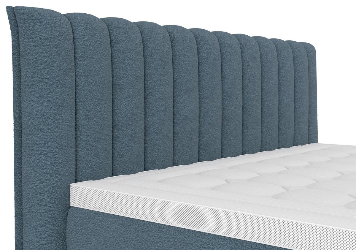 Boxspringbett Lina Blau ca. 180x200cm - Blau, KONVENTIONELL, Holz/Holzwerkstoff (180/200cm) - Premium Living