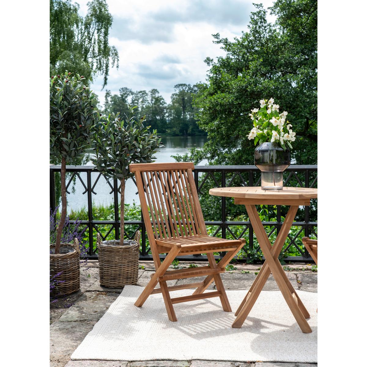 Gartenstuhl-Set Teak klappbar 2er-Set - Teakfarben, MODERN, Holz (46/89/62cm) - Gardenson