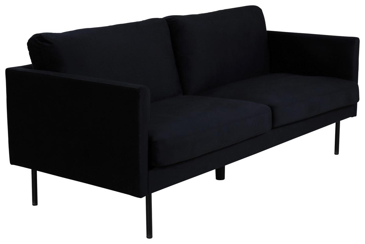 2-SITZER-SOFA ZOOM - Schwarz, Design, Textil/Metall (180/78/80cm) - Livetastic