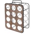 Weinregal Naturfarben/schwarz - Schwarz/Naturfarben, Holz/Metall (38/55/22cm)