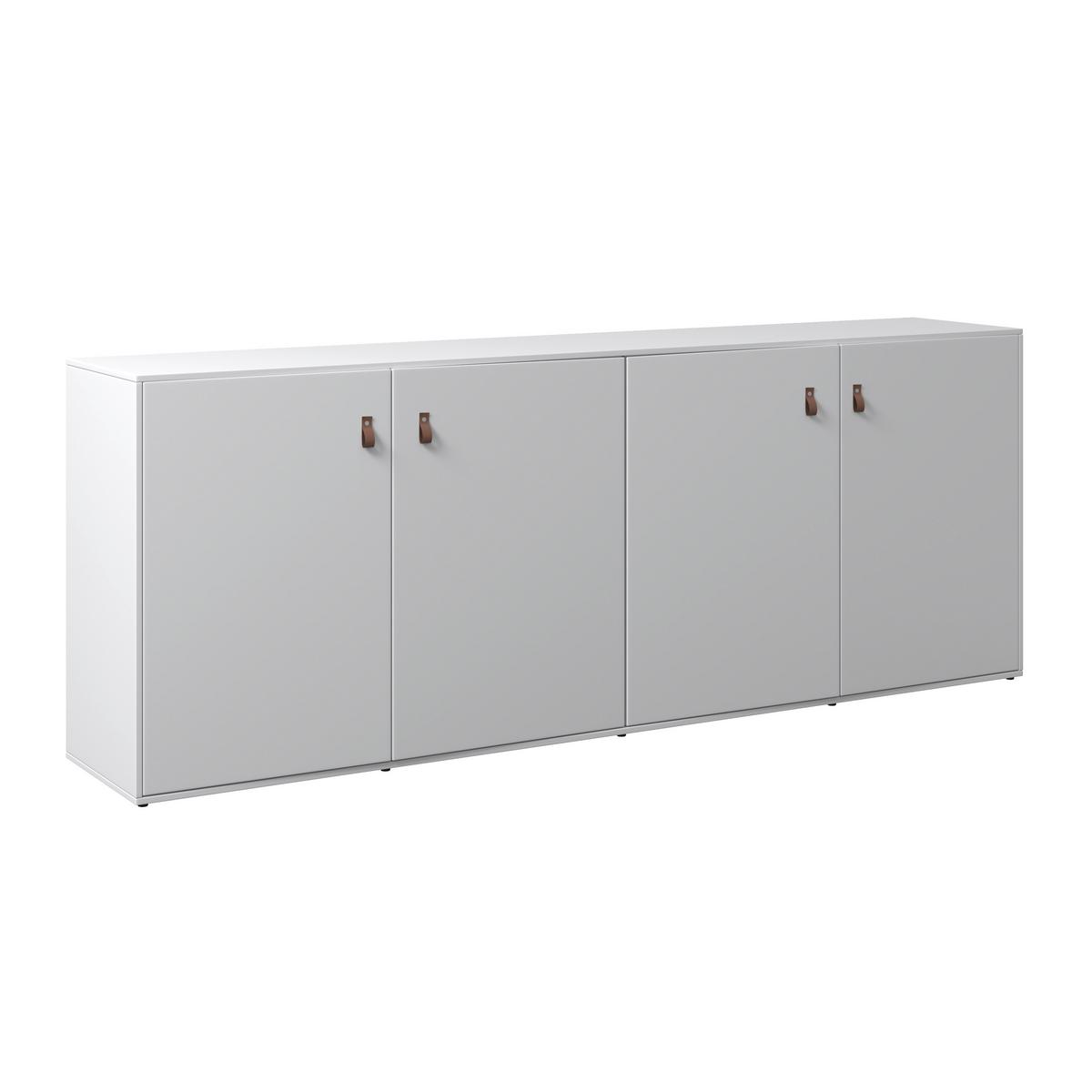 Comodă cu uși MICK - alb, Modern (180/69,5/40cm) - Bessagi Home
