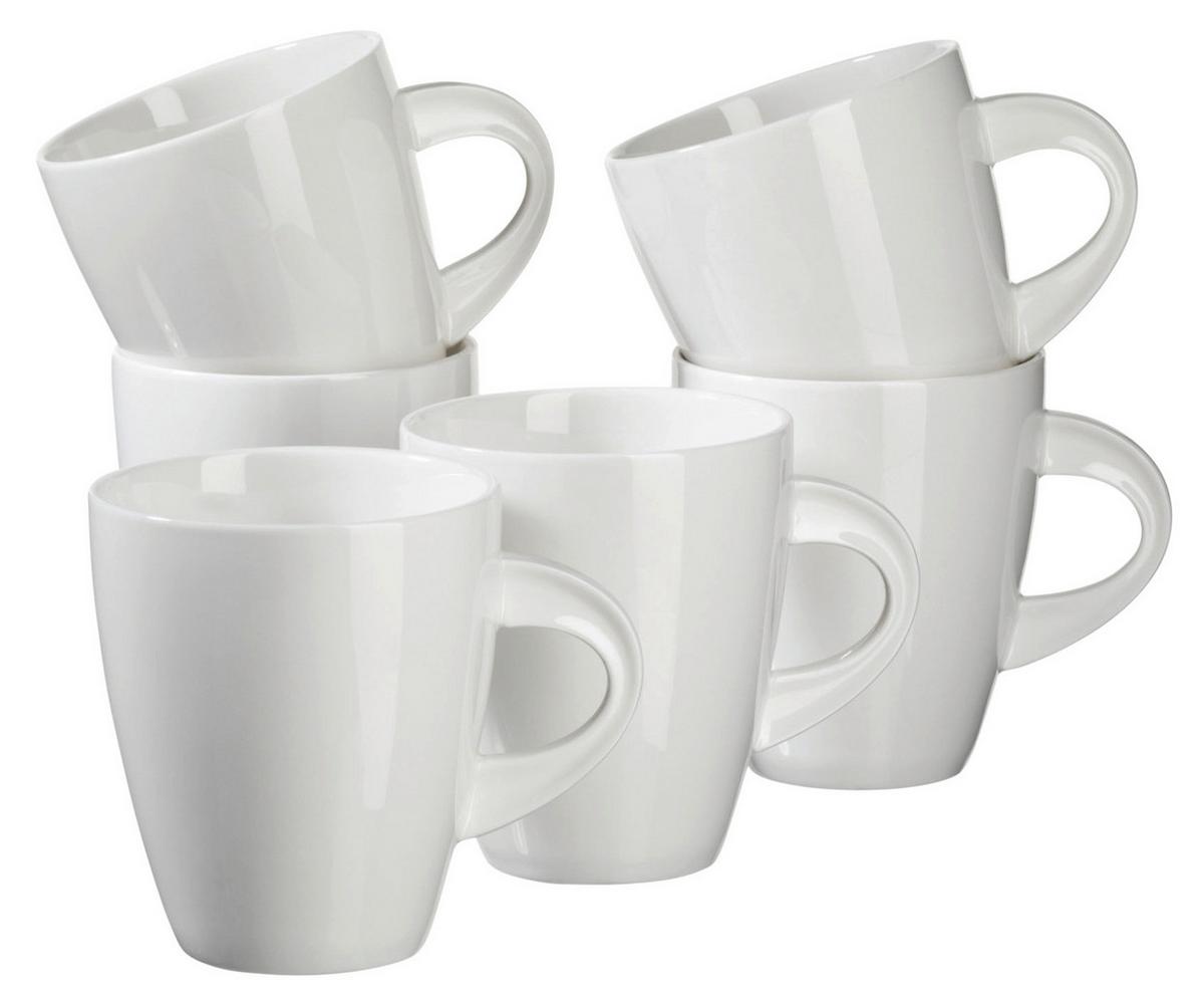 KAFFEEBECHERSET LA MUSICA 6ER-SET WEISS - Weiß, Basics, Keramik (400ml) - Mäser