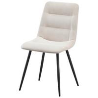 Stol Basti, Bela, Žamet - črna/bež, Moderno, kovina/tekstil (57/86/45cm)