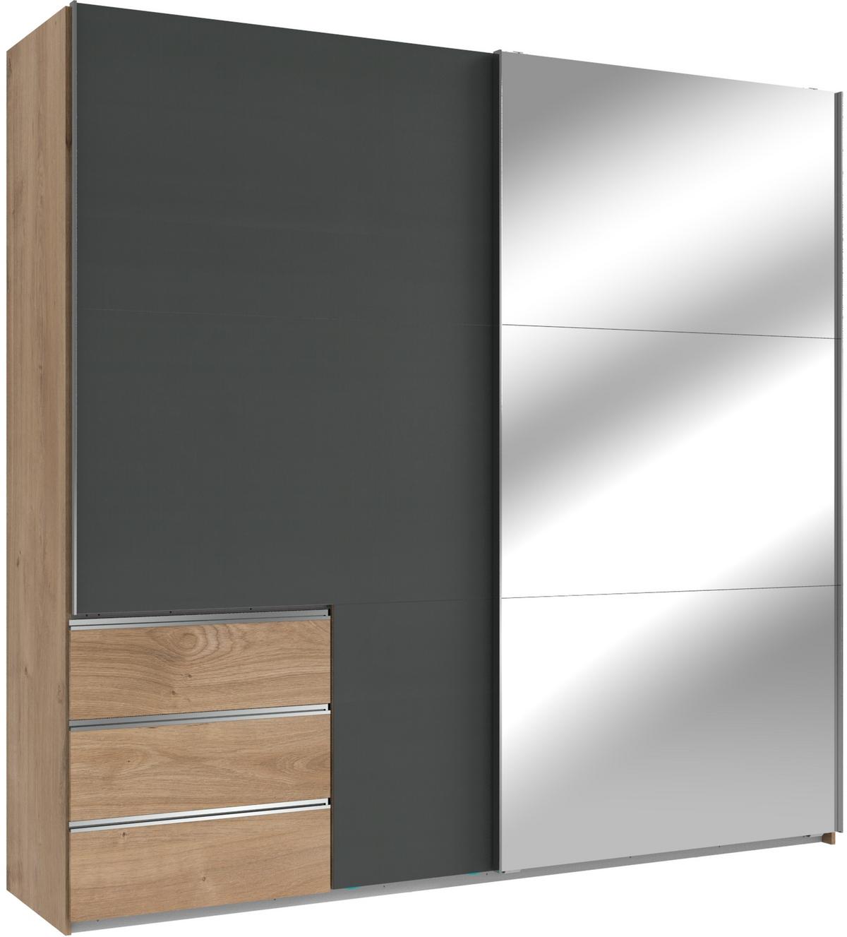 Ormar S Kliznim Vratima Level 36 A - boje grafita/boje hrasta, Moderno, drvni materijal (250/236/65cm) - Modern Living