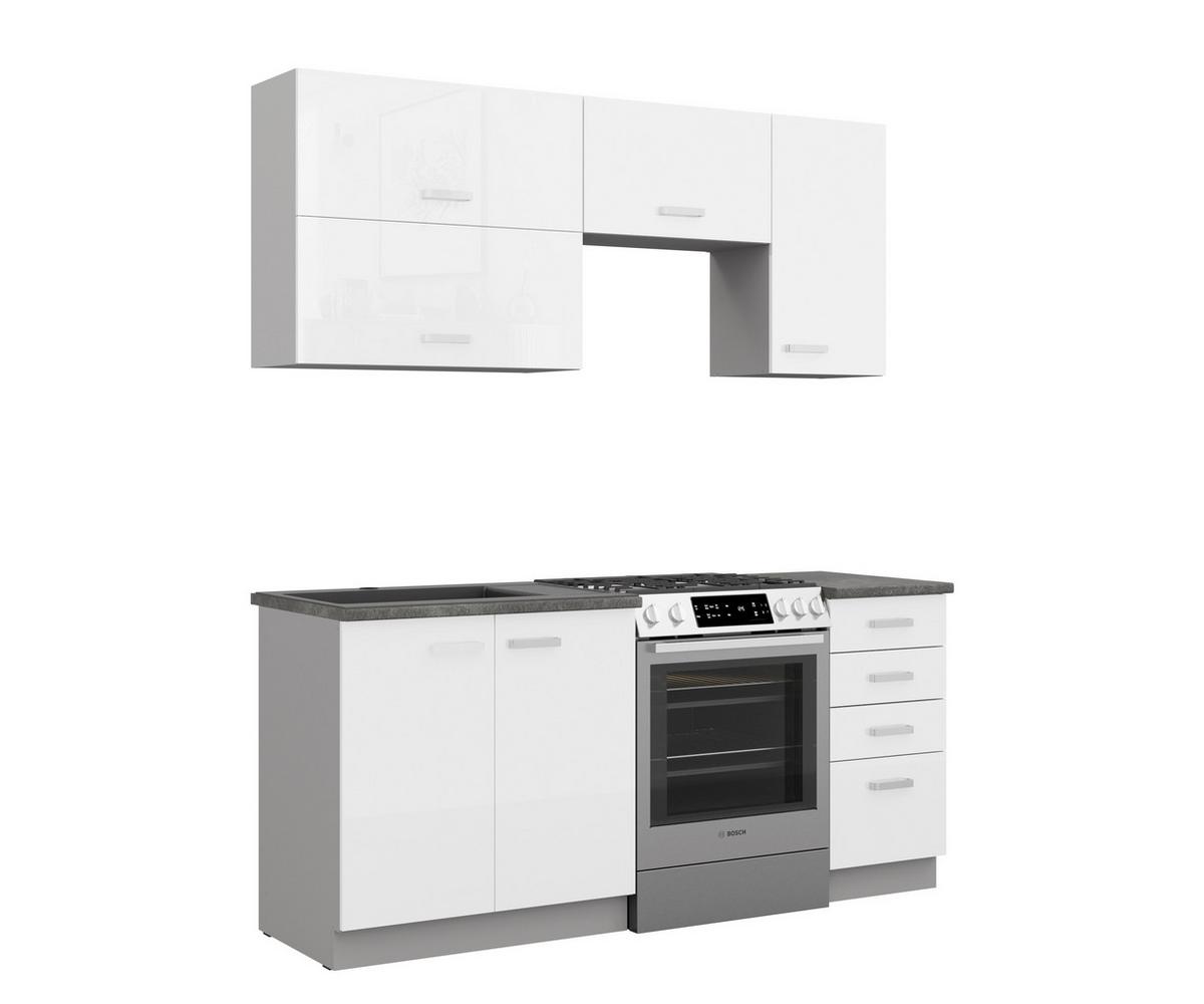 Blok Kuhinja Bianca - boja hroma/siva, Moderno, metal/pločasti materijal (180/214/60cm) - Modern Living