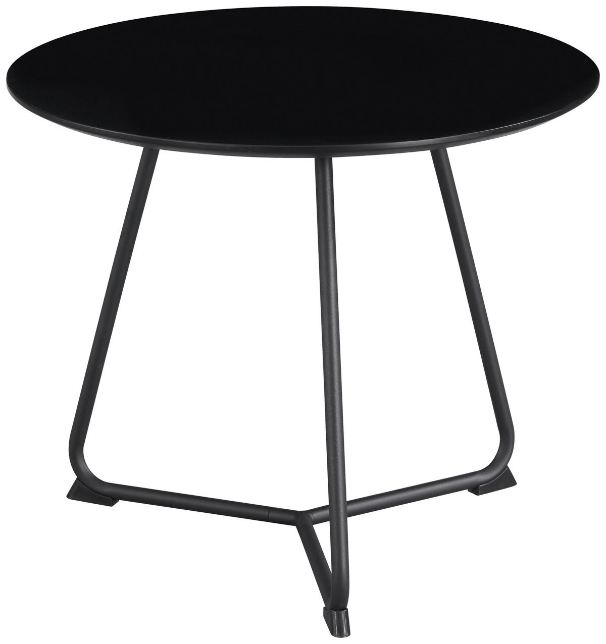 Măsuță de cafea MICA - negru, Modern, metal/material pe bază de lemn (55/46cm) - Modern Living