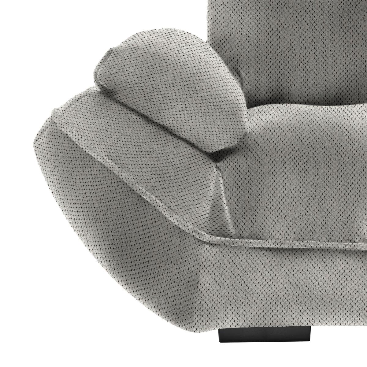 Wohnlandschaft Vivo Lavagrau - Lavagrau/Schwarz, MODERN, Kunststoff/Textil (317/63/179cm) - Premium Living