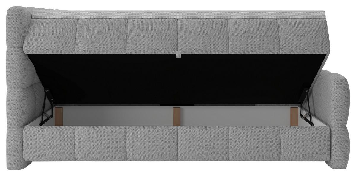 Boxspring Krevet Brisbane - svijetlo siva/crna, Trend, drvni materijal/drvo (180/200cm) - Premium Living