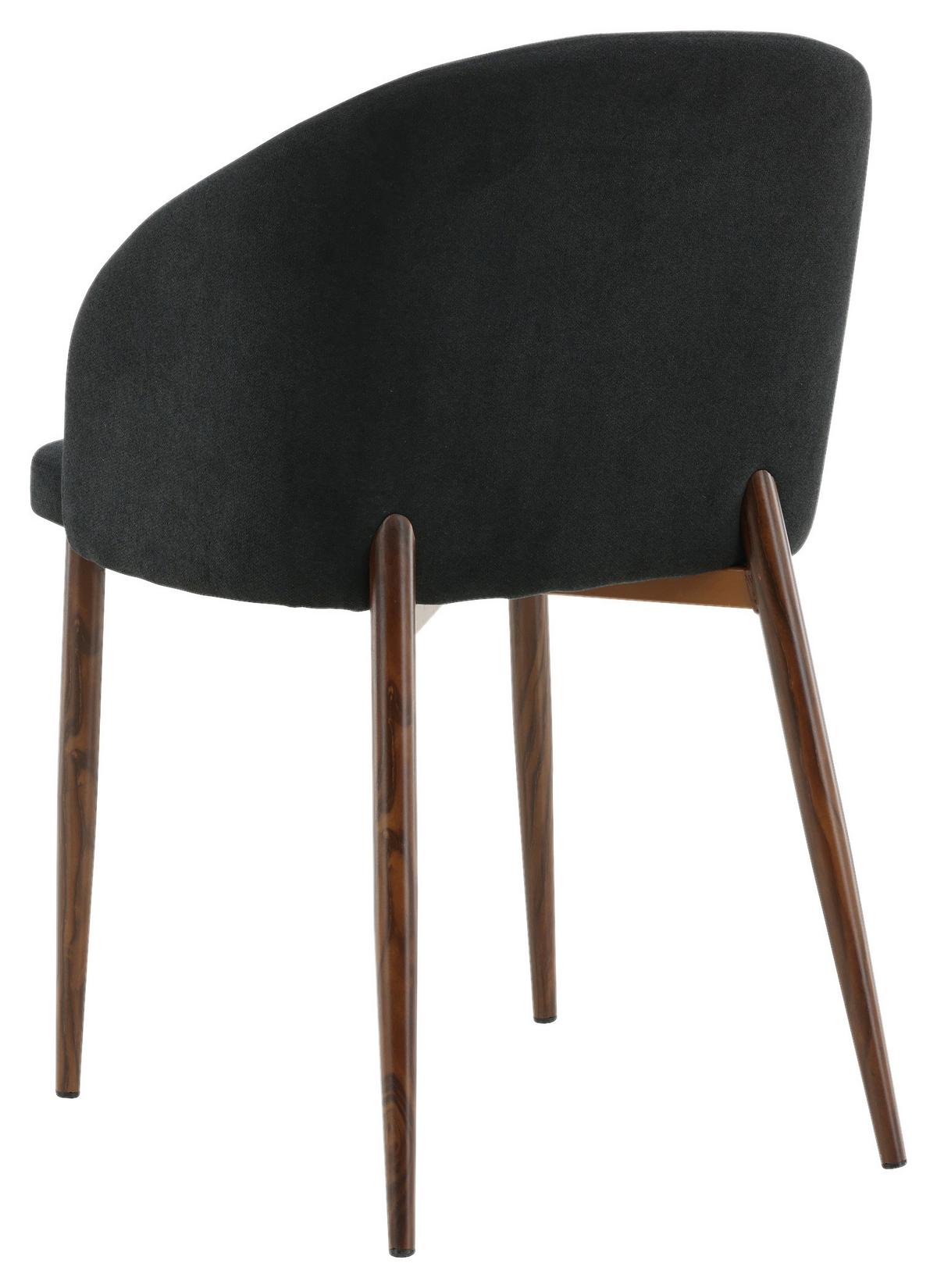 STUHL-SET ARCH - Walnussfarben/Schwarz, Design, Holz/Textil (48,5/83/55cm) - Livetastic