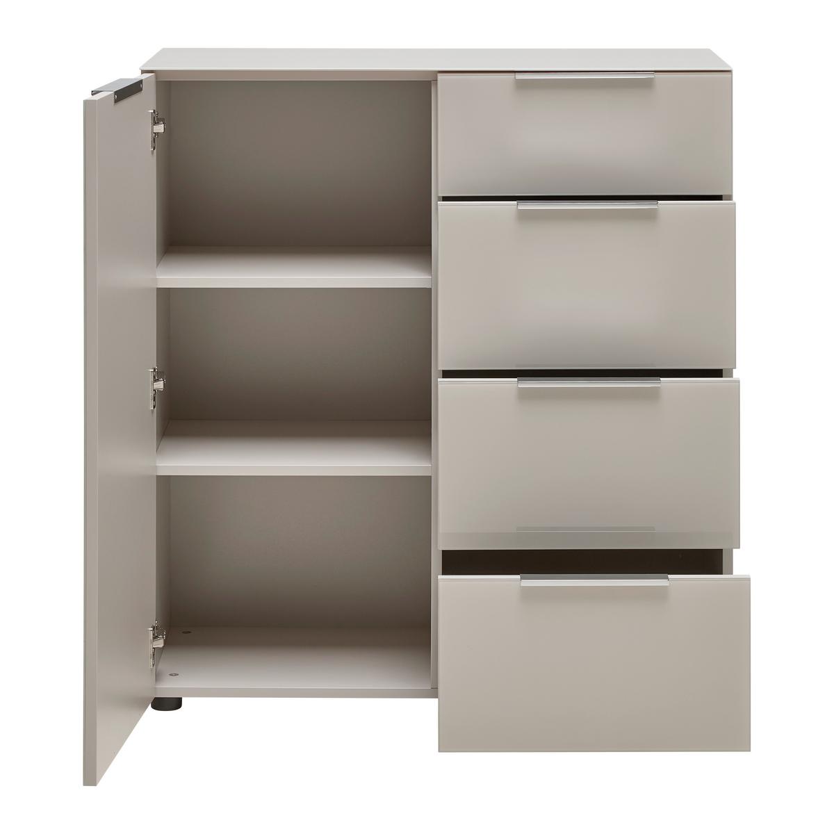 Kommode Siena Kaschmir - Chromfarben/Kaschmir, Modern, Glas/Holzwerkstoff (90/99/40cm) - Mömax