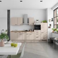 Küchenleerblock Easytouch Low o. Geräte Sandfarben - Sandfarben/Eichefarben, MODERN, Holzwerkstoff/Metall (330cm) - Nobilia