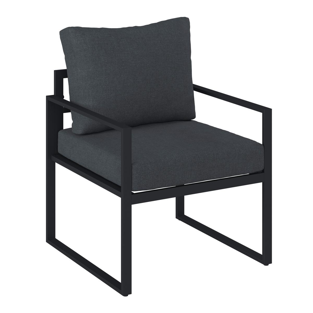 Lounge Garnitura Bologna, Antracit, 5-Delno - siva/antracit, Moderno, kovina/steklo - Beldano