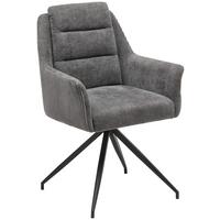 KRZESŁO Z PODŁOKIETNIKAMI ISEO - czarny/szary, Modern, metal/drewno (61/93/61cm) - Livetastic