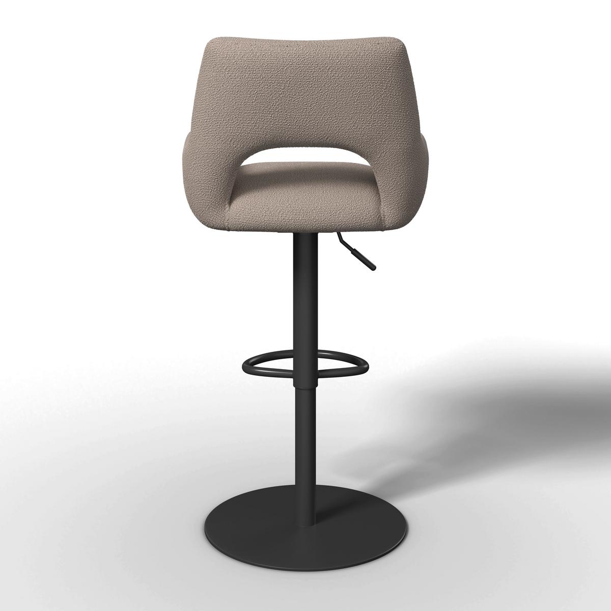 Barhocker Tami Creme Struktur Gepolstert - Creme/Schwarz, MODERN, Holz/Textil (46/82-102/51cm) - Bessagi Home