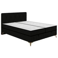 Box Krevet Silla - zlatne boje/crna, Moderno, drvni materijal/drvo (160/200cm)