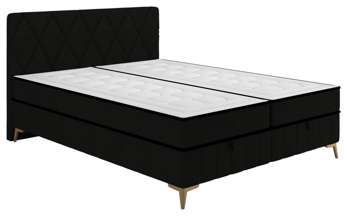 Box Krevet Silla - zlatne boje/crna, Moderno, drvni materijal/drvo (160/200cm)