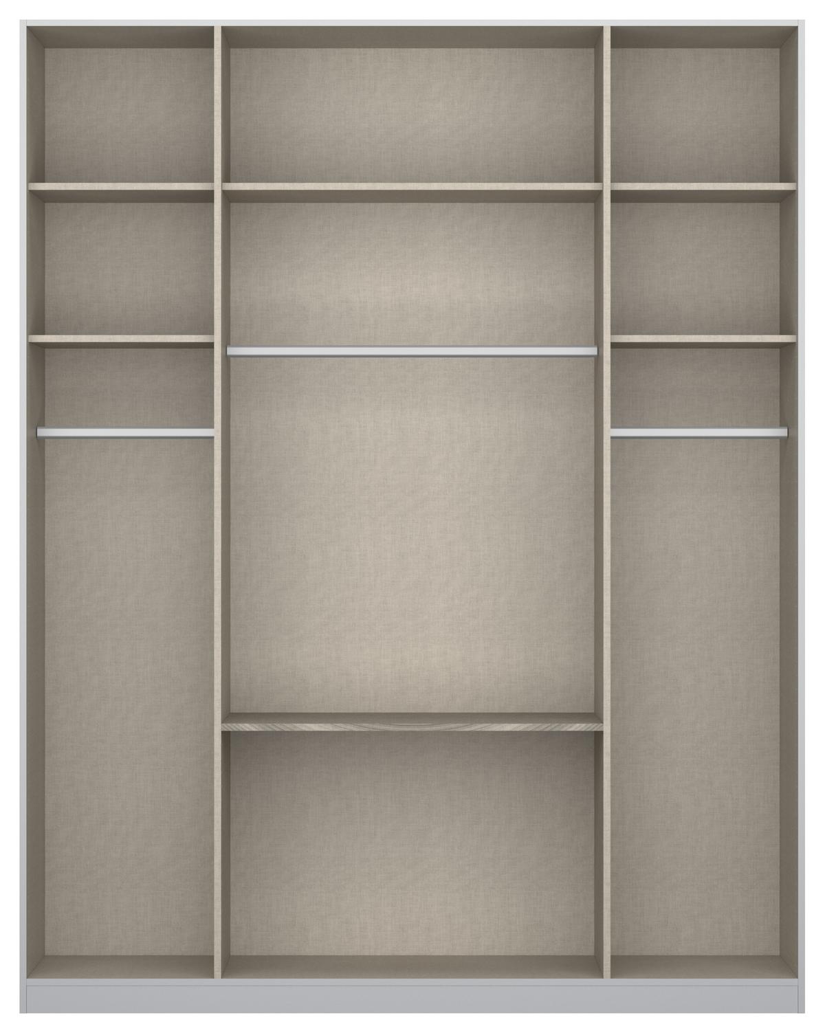 Dulap cu uși rotative ALABAMA - gri deschis, Modern, material pe bază de lemn (181/229/54cm)