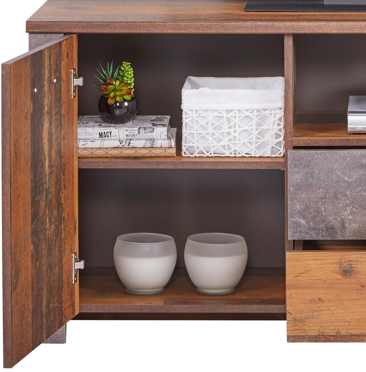 Tv Komoda Ontario - boje hrasta/tamno siva, Trend, drvni materijal/plastika (131/67,7/41,5cm) - Modern Living