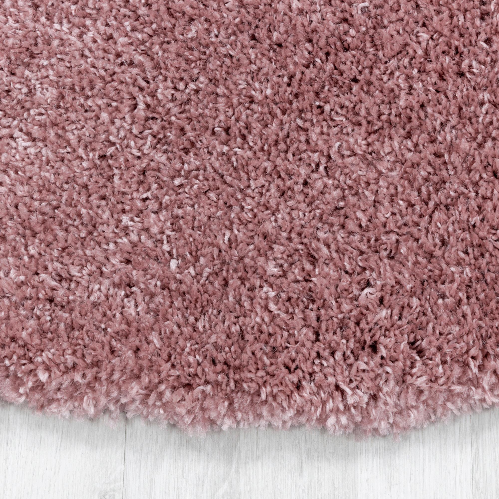 Hochflorteppich Fluffy Rosa Ø ca. 160cm - Rosa, Basics, Textil (160cm)