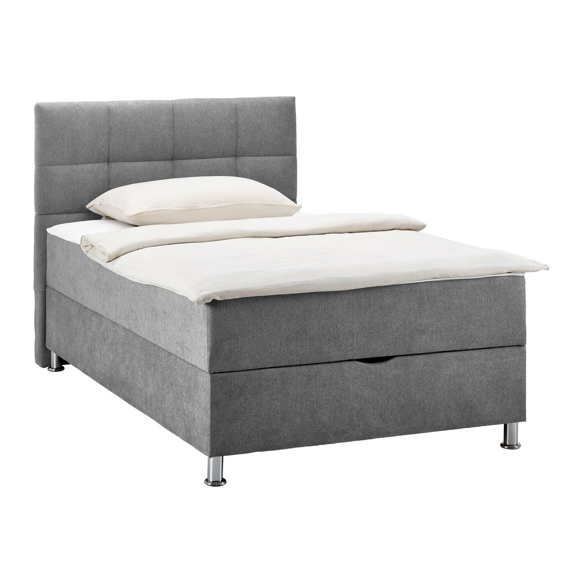 Boxbett in Grau ca. 140x200cm - Grau, KONVENTIONELL, Textil/Metall (140/200cm) - Mömax