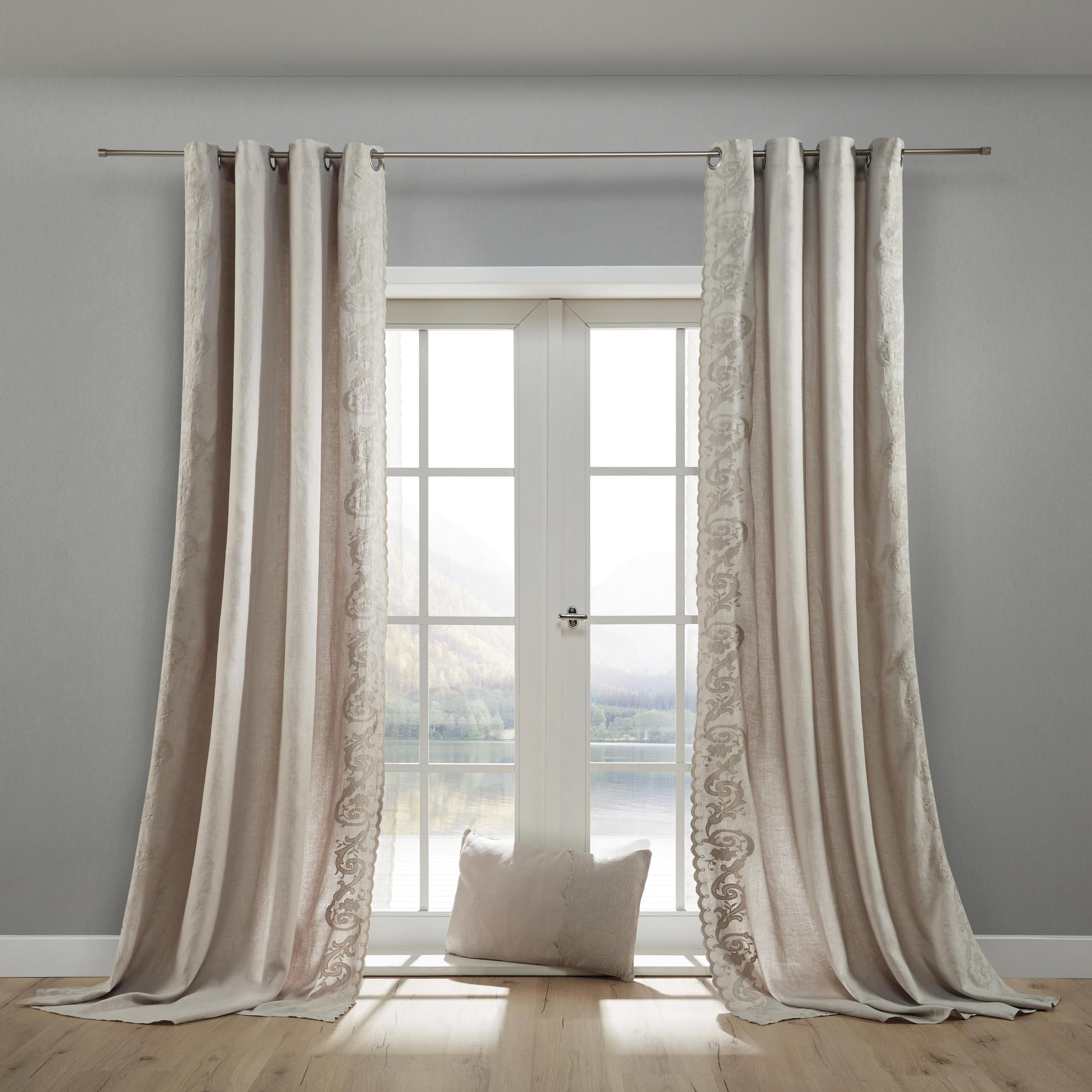 Vorhang in Grau ca. 140x245 cm 'Nele' - Grau, ROMANTIK / LANDHAUS, Textil (140/245cm) - Bessagi Home