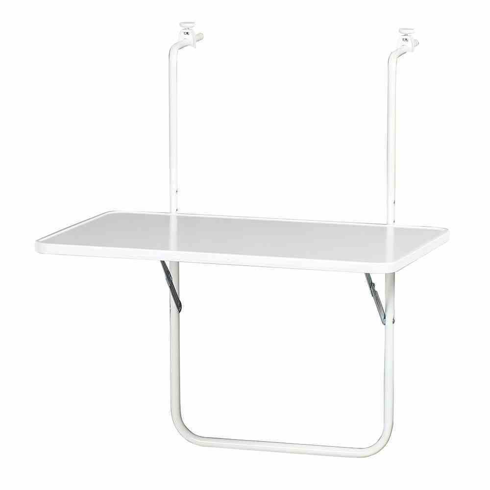 Balkonklapptisch ca. 40x60 cm Weiß - Weiß, Basics, Holzwerkstoff/Metall (40/60/20cm) - Gardenson