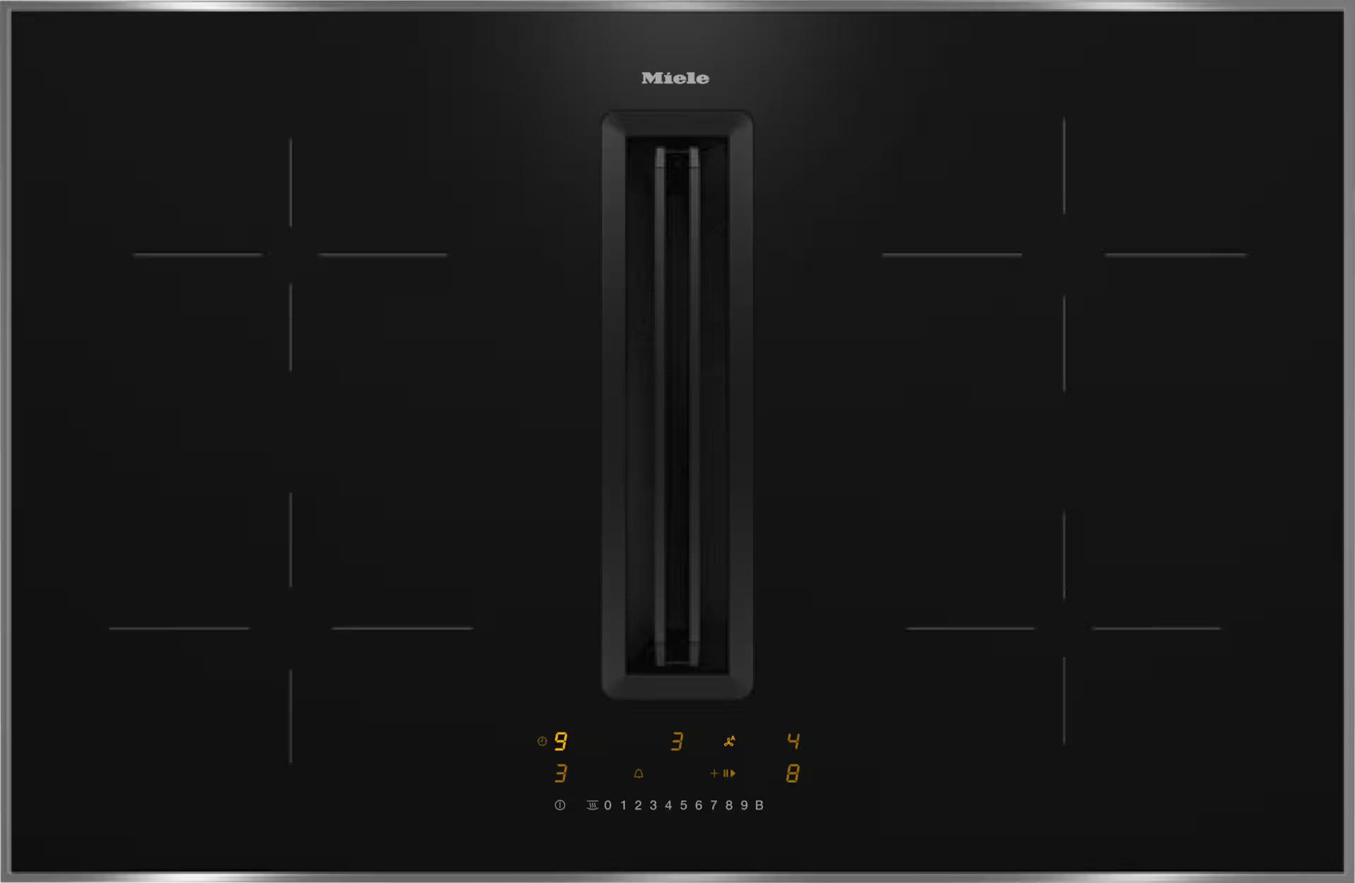 Kochfeld-Dunstabzug-Kombi KMDA7272FR-U - Edelstahlfarben/Schwarz, MODERN, Glas/Metall (80,6/19,4/52,6cm) - Miele