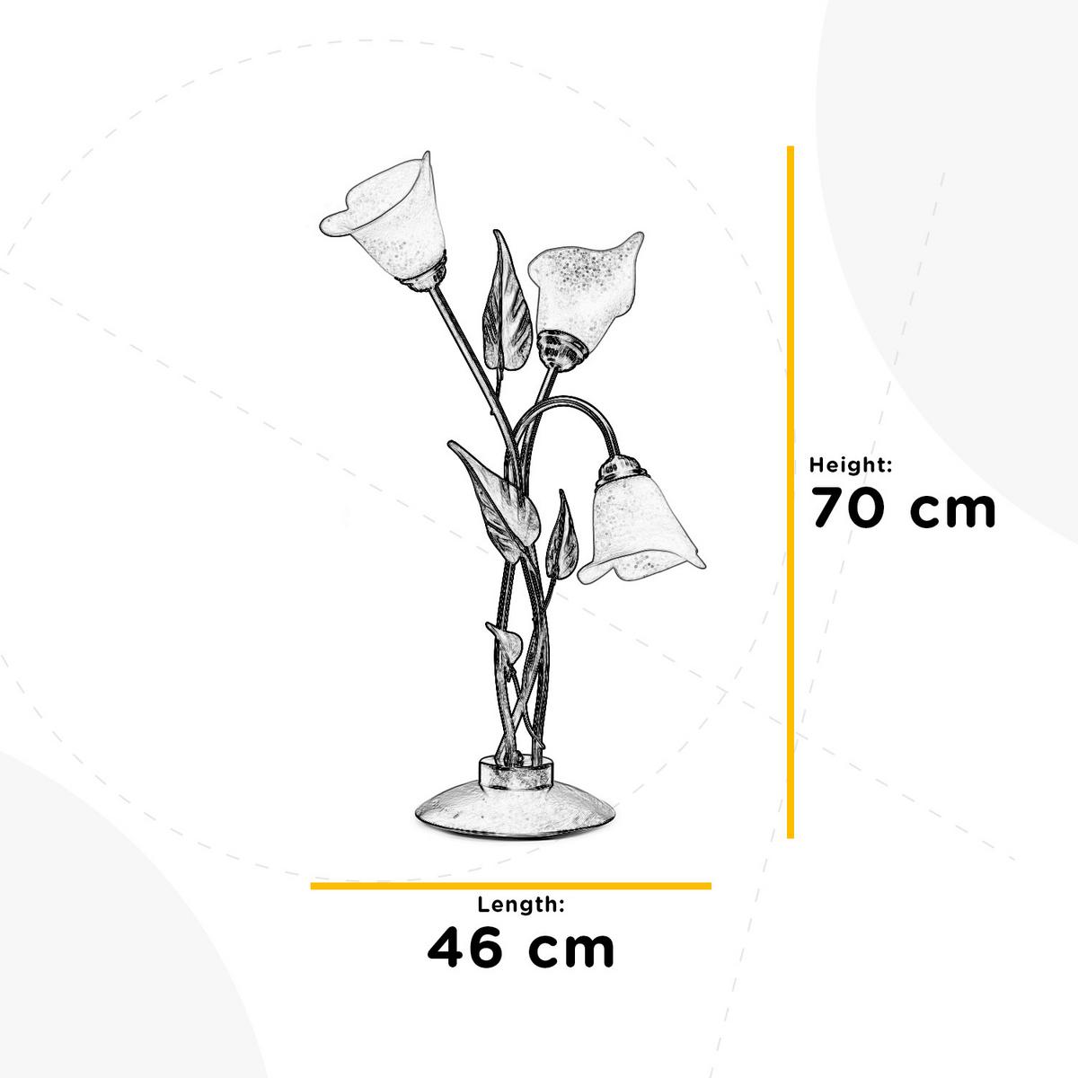 Tischleuchte Miranda Bronze/Olivgrün max. 6 Watt - Bronzefarben/Olivgrün, Natur, Glas/Metall (45/70cm)