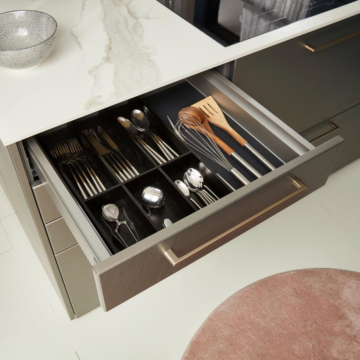 Einbauküche Vegas-Plus - Weiss/Beige, Modern, Holzwerkstoff (245/240cm) - Dieter Knoll