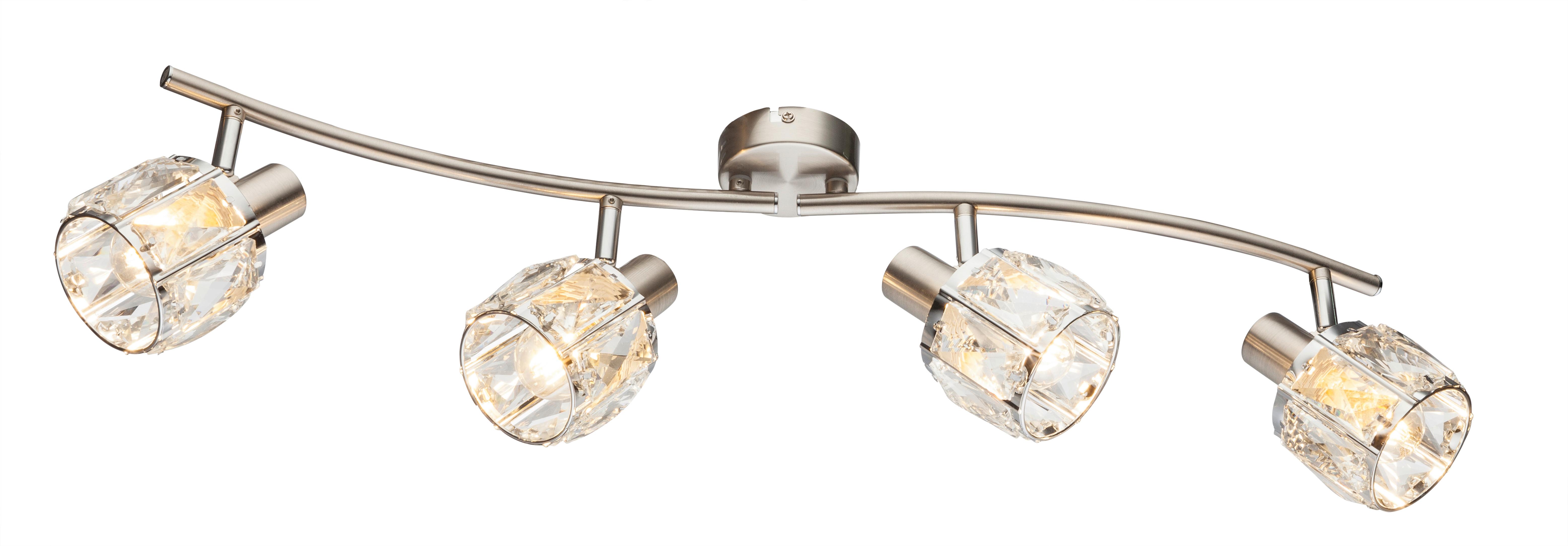 Strahler Kris in Nickelfarben max. 40 Watt - Design, Glas/Metall (70/31,5/18cm) - Globo