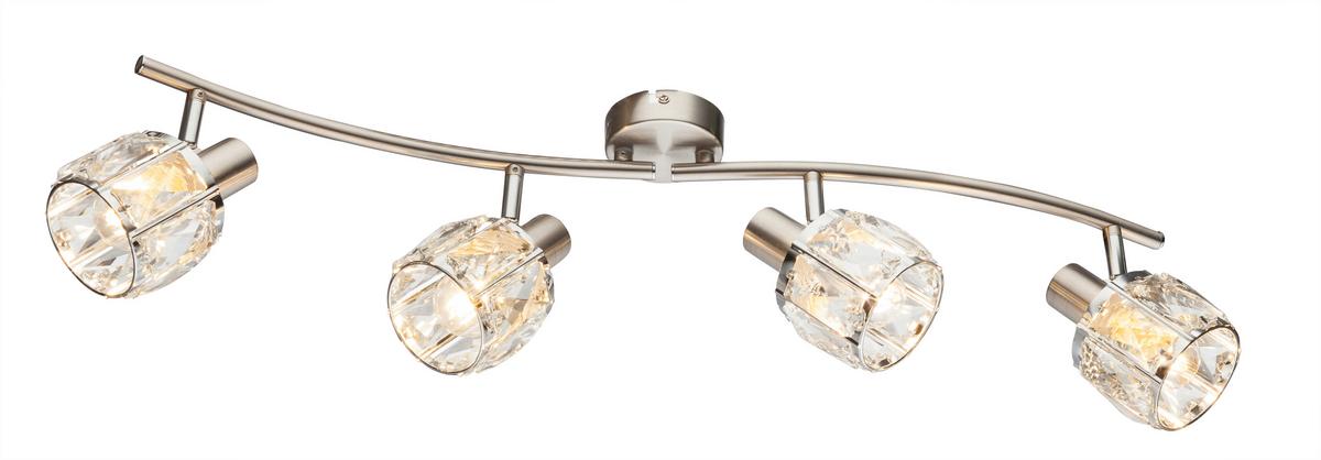 Strahler Kris in Nickelfarben max. 40 Watt - Design, Glas/Metall (70/31,5/18cm) - Globo