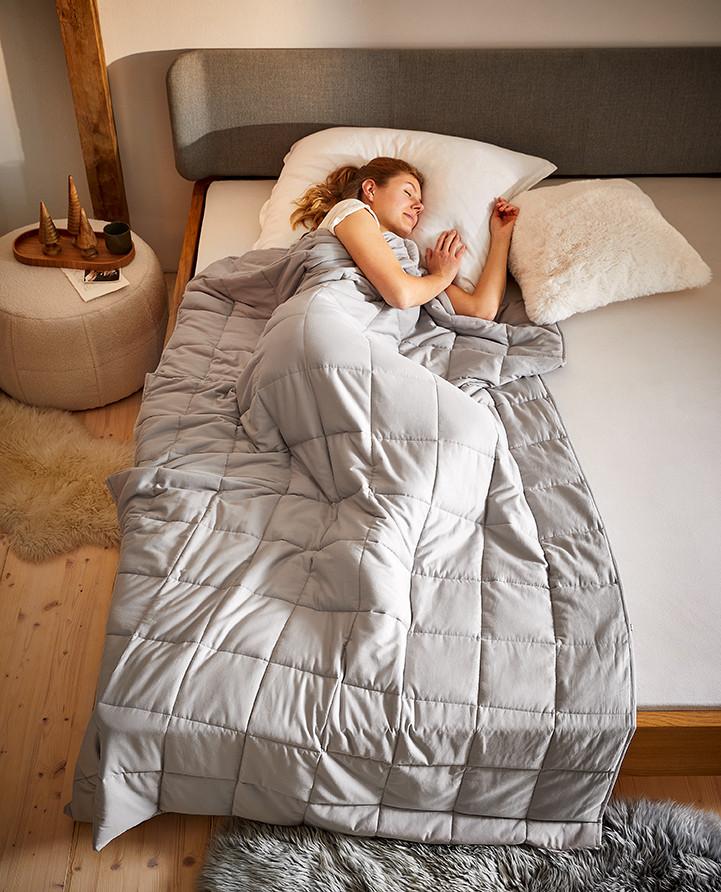 KOŁDRA OBCIĄŻENIOWA MIRADOR - szary, Basics, tkanina (135/200cm) - Sleeptex