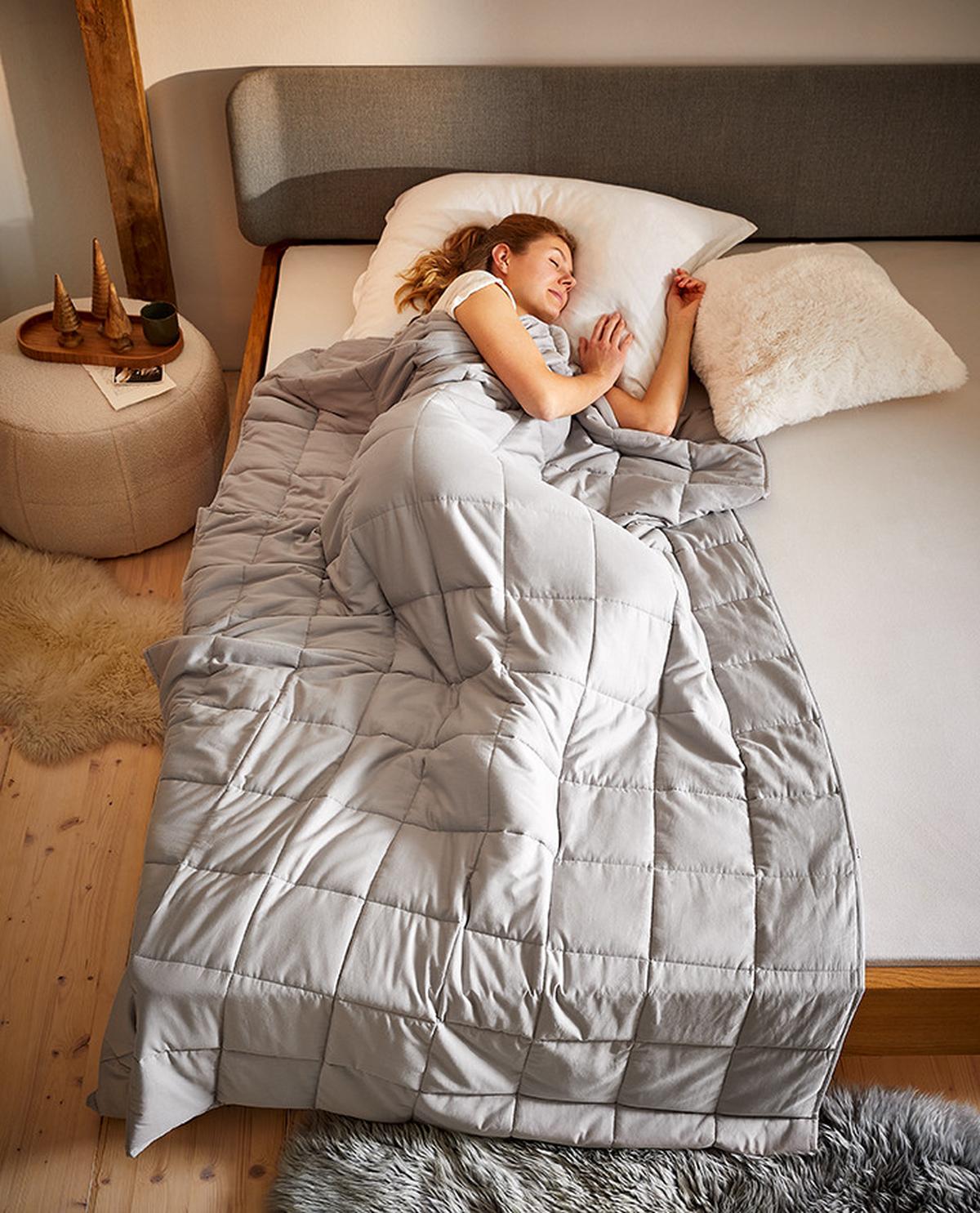 KOŁDRA OBCIĄŻENIOWA MIRADOR - szary, Basics, tkanina (135/200cm) - Sleeptex