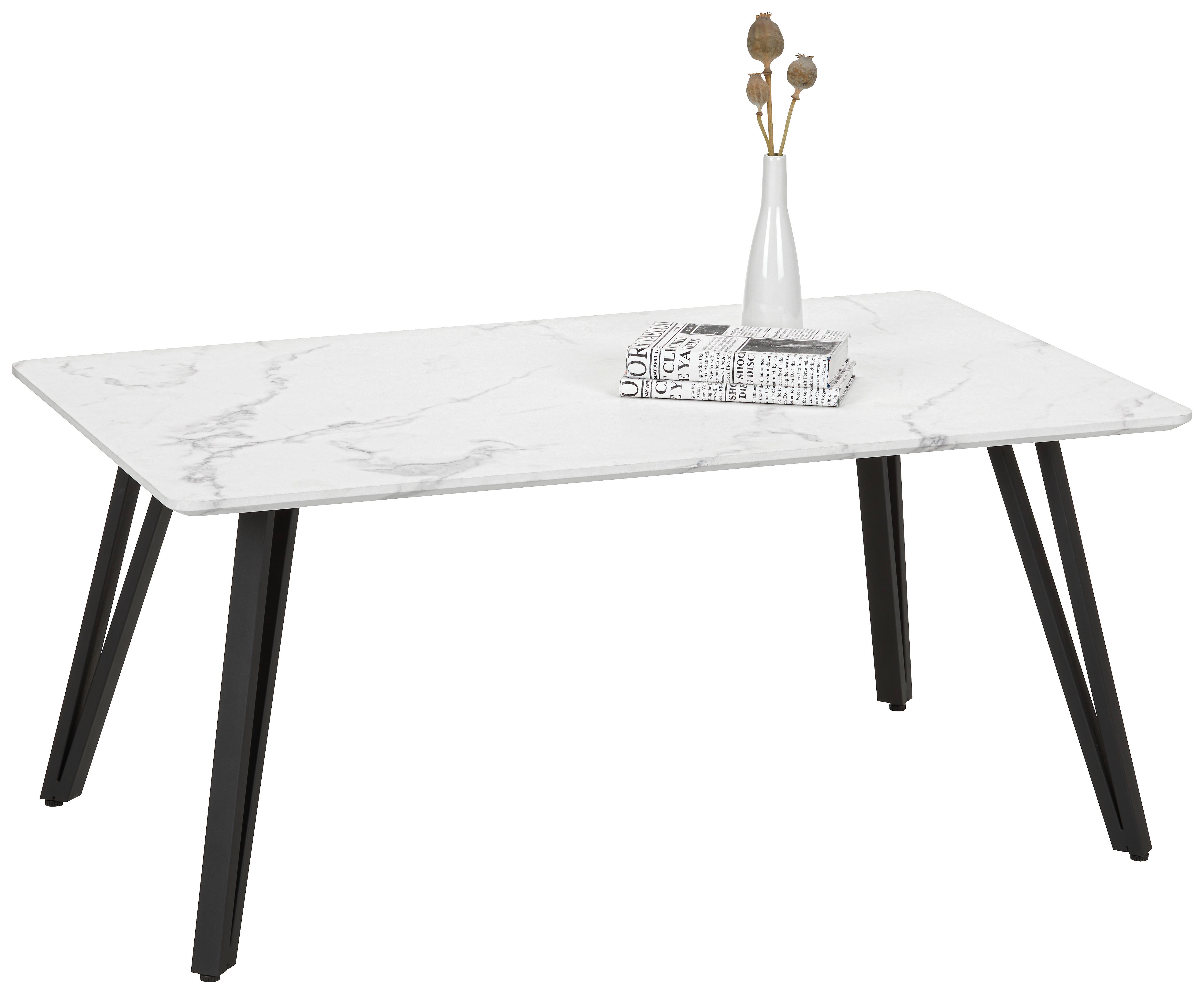 Couchtisch Florenz in Weiß - Schwarz/Weiß, MODERN, Holzwerkstoff/Metall (100/45/60cm) - Mömax