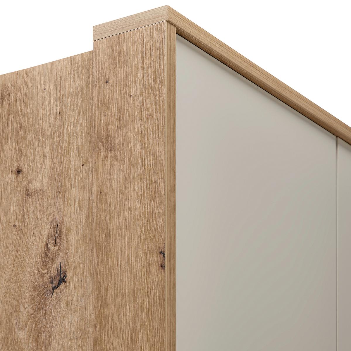 Kleiderschrank Casa Mia Kaschmirfarben/Eiche Artisan - Kaschmir/Anthrazit, KONVENTIONELL, Holzwerkstoff/Metall (152/217/64cm) - Mömax