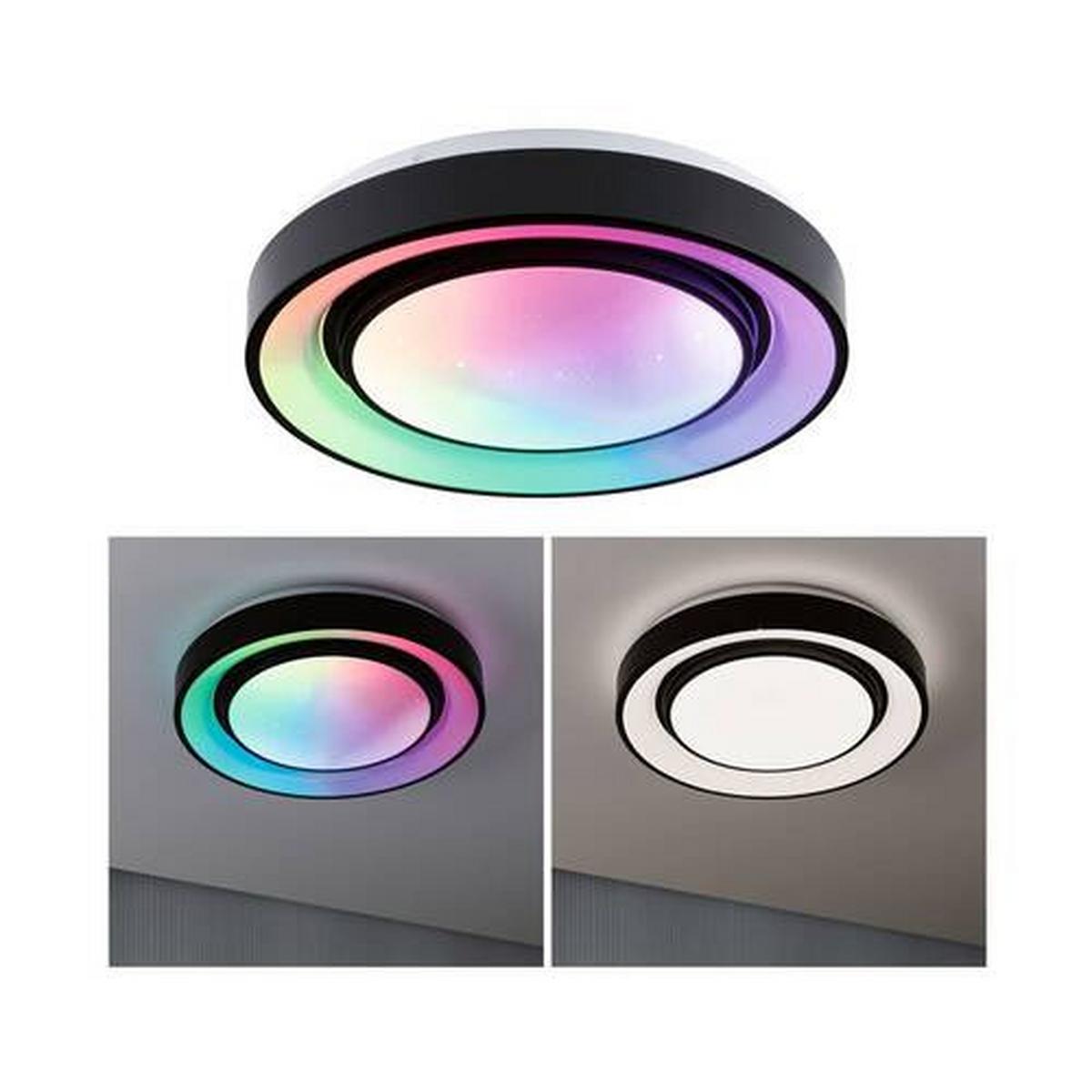 Deckenleuchte Rainbow in Schwarz/Weiß max. 22 Watt - Schwarz/Weiß, Basics, Kunststoff/Metall (37,5/7cm) - Paulmann