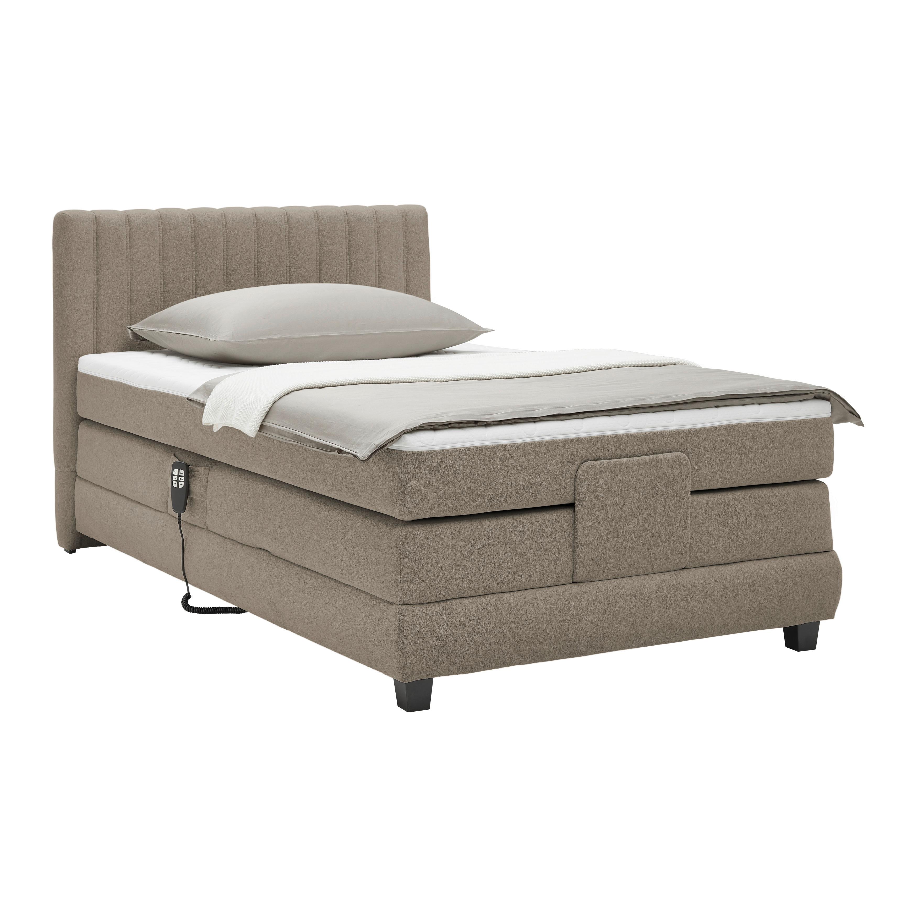 Boxspringbett Dixon Braun ca. 100x200cm - Schwarz/Braun, Konventionell, Holz/Holzwerkstoff (100/200cm) - Premium Living