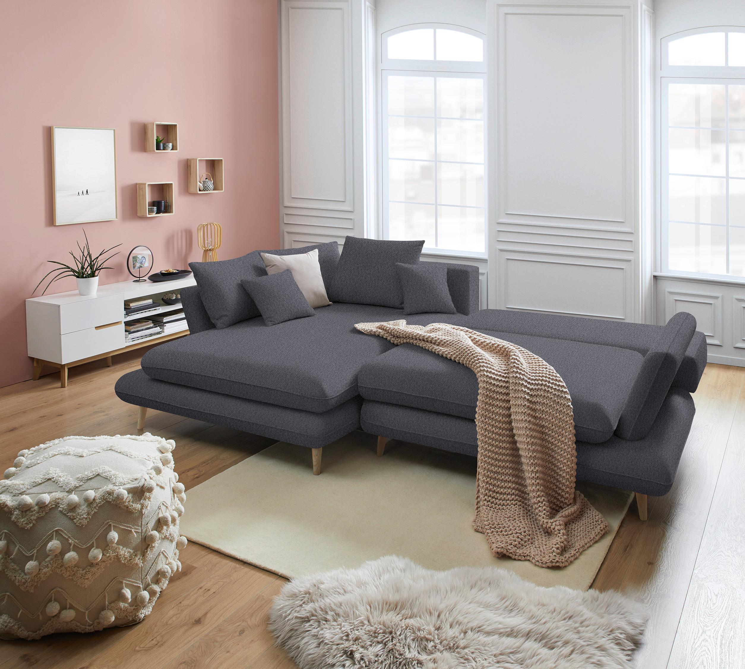Kutna Garnitura Monte - tamno plava/prirodne boje, Romantično / ladanjski, tekstil/drvo (181/283cm) - Premium Living
