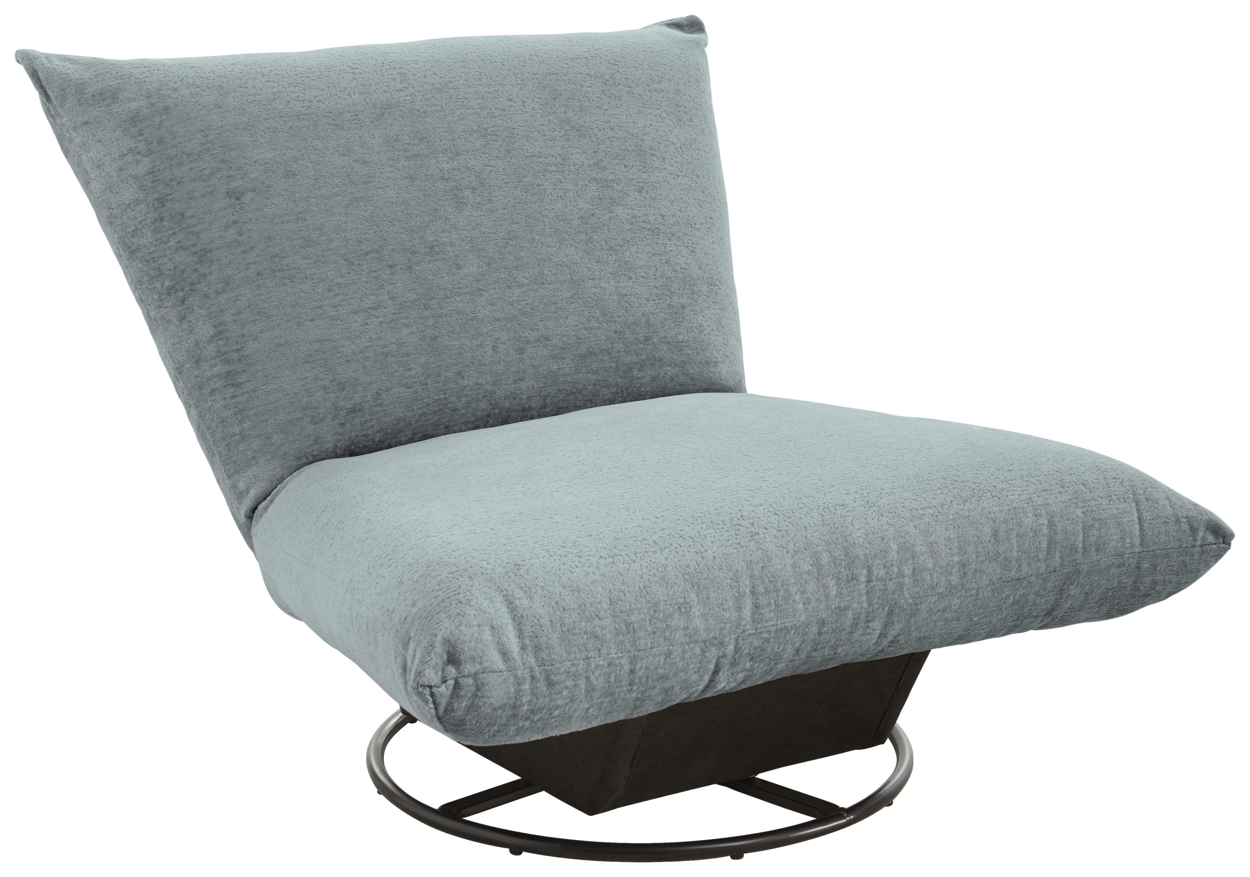 Relaxsessel Cremona Hellblau - Schwarz/Hellblau, Design, Textil/Metall (100/78/96cm) - Livetastic