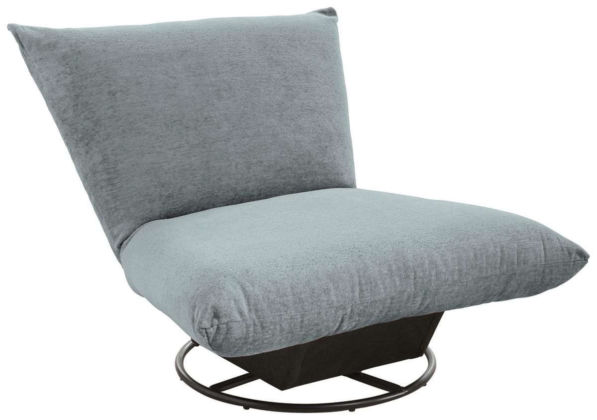 Relaxsessel Cremona Hellblau - Schwarz/Hellblau, Design, Textil/Metall (100/78/96cm) - Livetastic